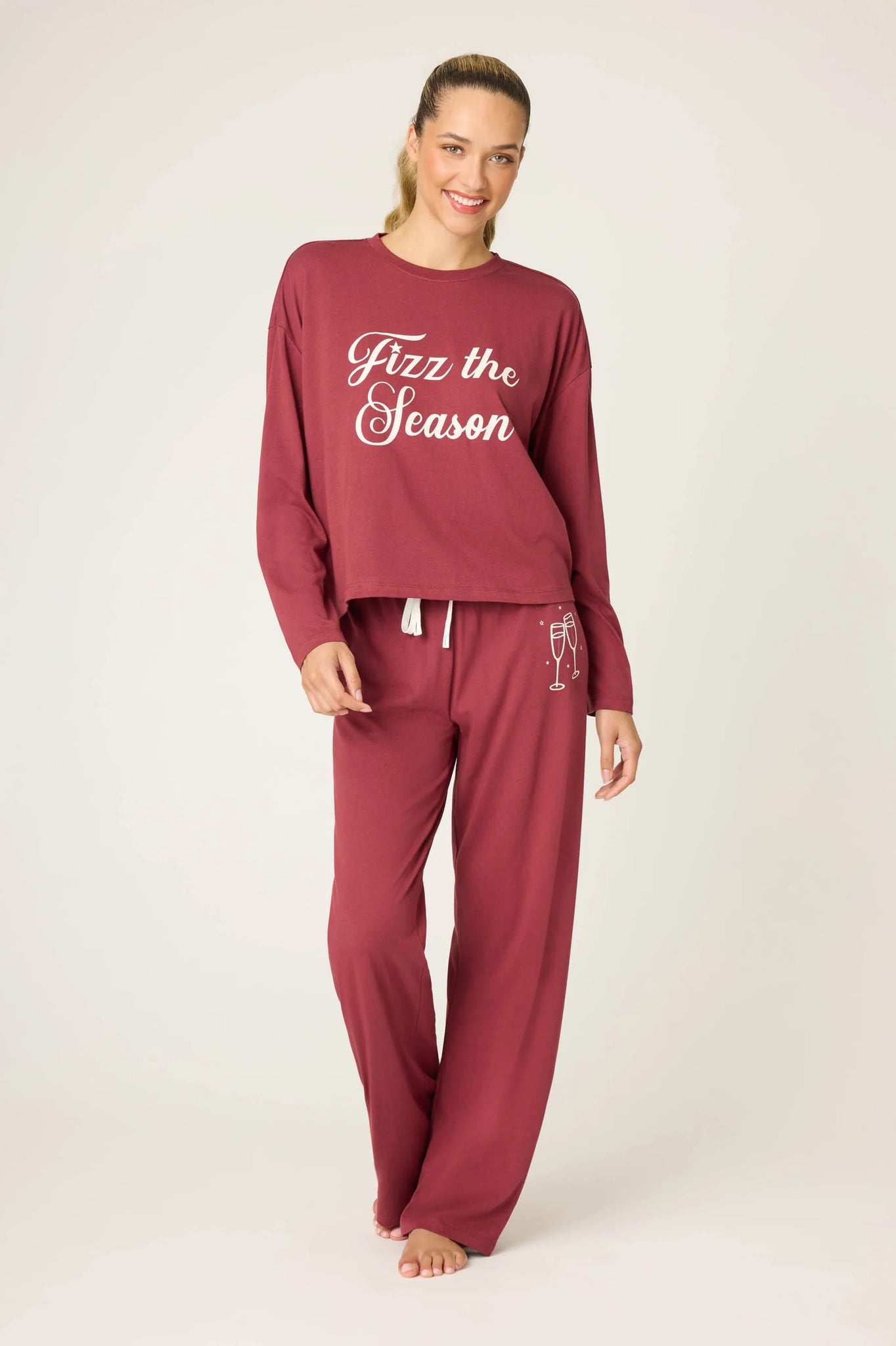 PJ Salvage Holiday Softee Set - Scarlett/DARK CHARCOAL/PORT
