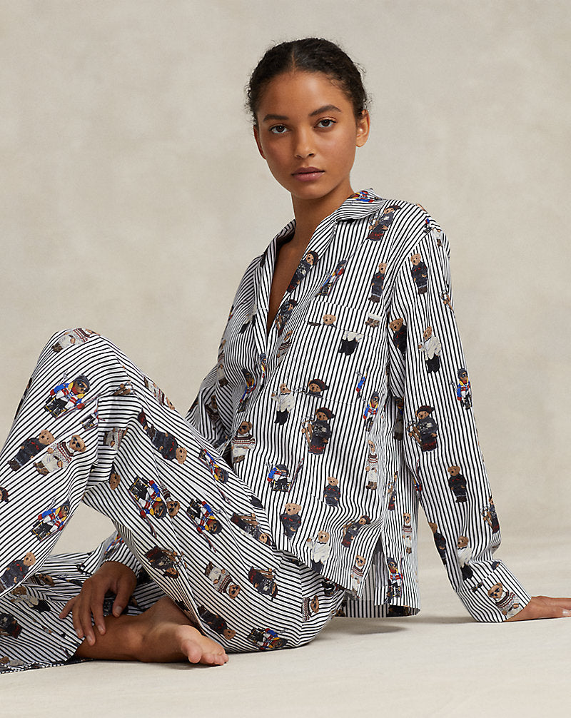 POLO BY RALPHLAUREN- Iconic Bear PJ Set- SnowFall Blue