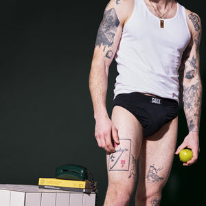 Saxx Ultra super soft brief- SXBR30F- BLACK/ SALT PEPPER