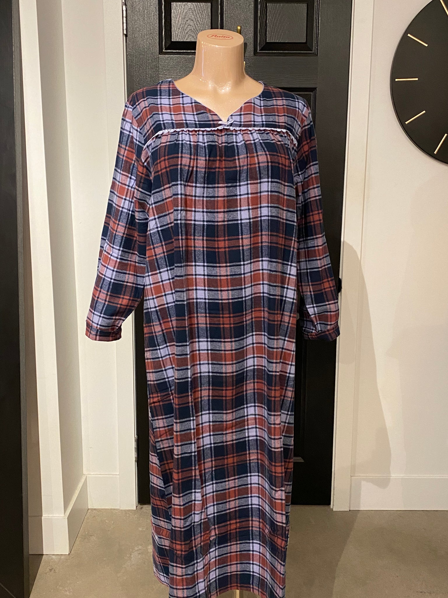 KayAnna Flannel Night Shirt- F12432-100%cotton