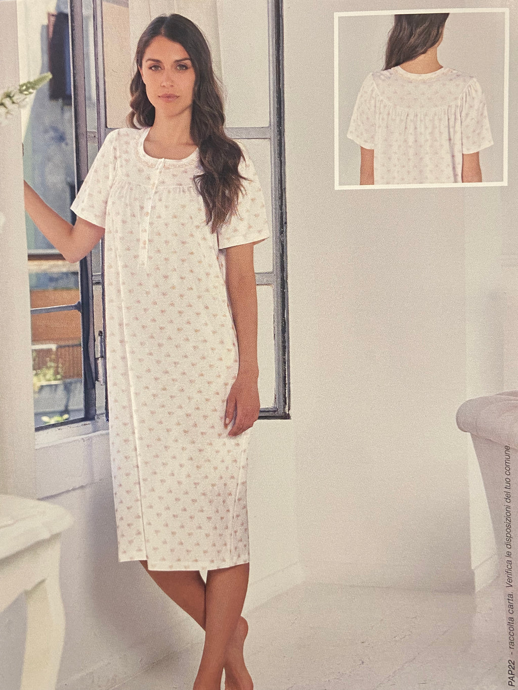 Linclalor Cotton Short Sleeve Nightgown 74458