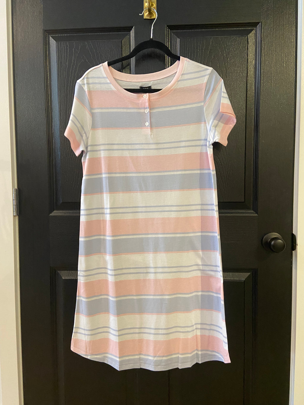 Linclalor Pastel Cotton T-Shirt Pajama Dress 74524