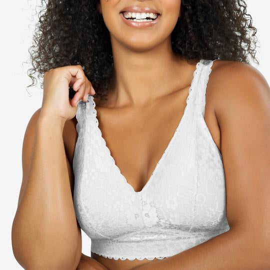 Adriana Wire-Free Lace Bralette - Pearl white – Parfait Lingerie