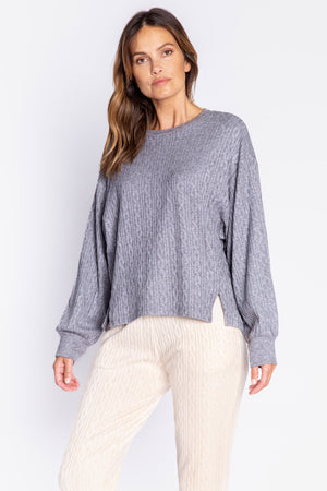 PJ Salvage - Tramway Cable Knit Long-Sleeve Top
