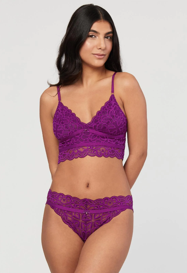 Montelle Intimates Silk and Smoke Cup Sized Lace Bralette
