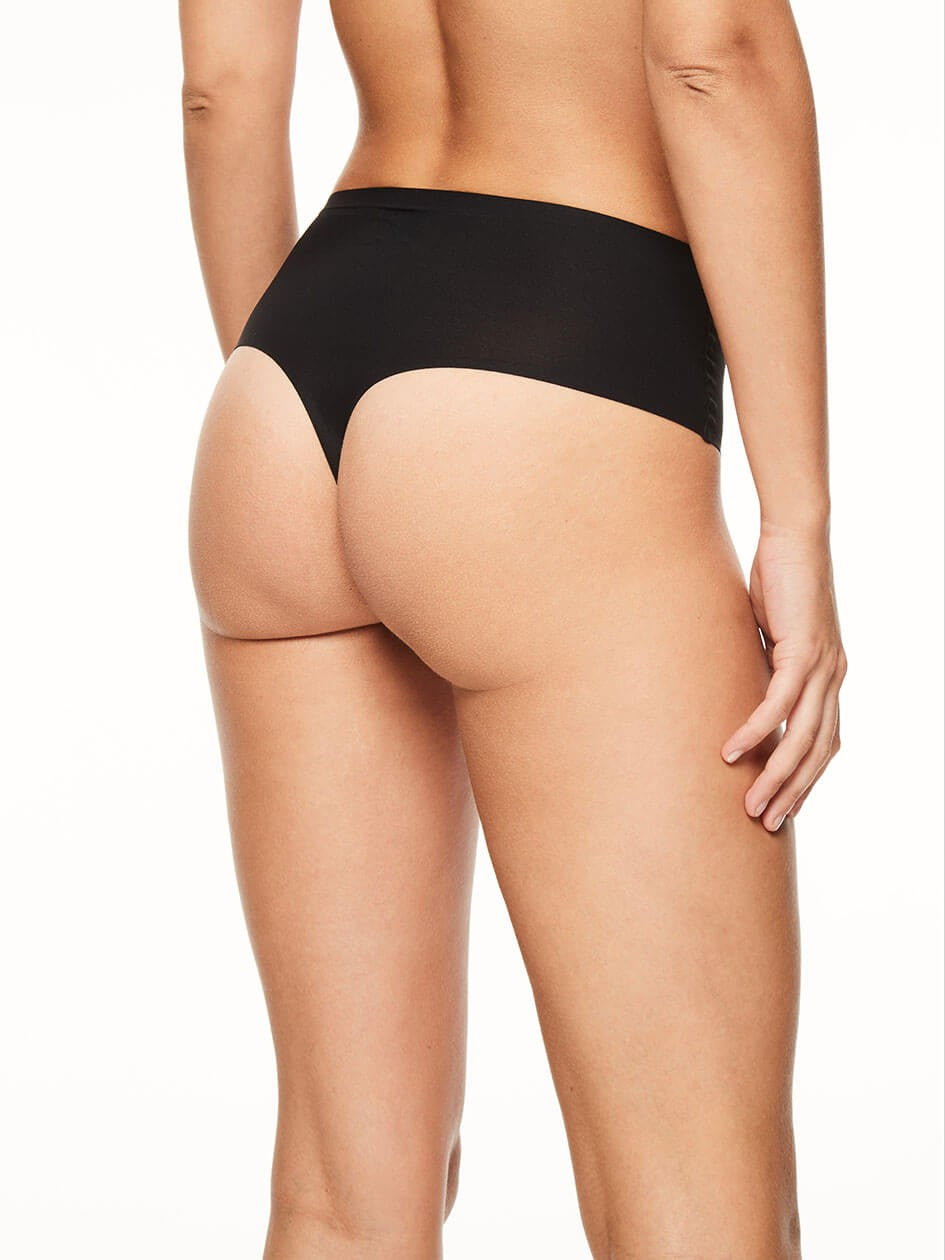 High-Waisted Thong with Cut-Out Strings 