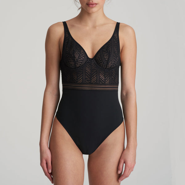 Marie Jo Linda Lace-Trim Bodysuit 0402350ZWA - Black – The Halifax Bra Store